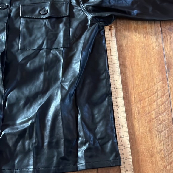 NWT Black Faux Leather Jacket GiGio Plus + XL - Picture 8 of 15